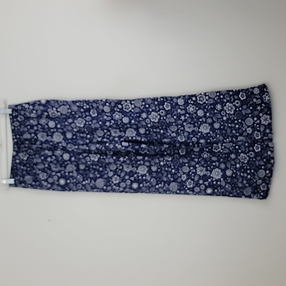 Joan & Marsha Vintage Blue & White Print Rayon Pants M